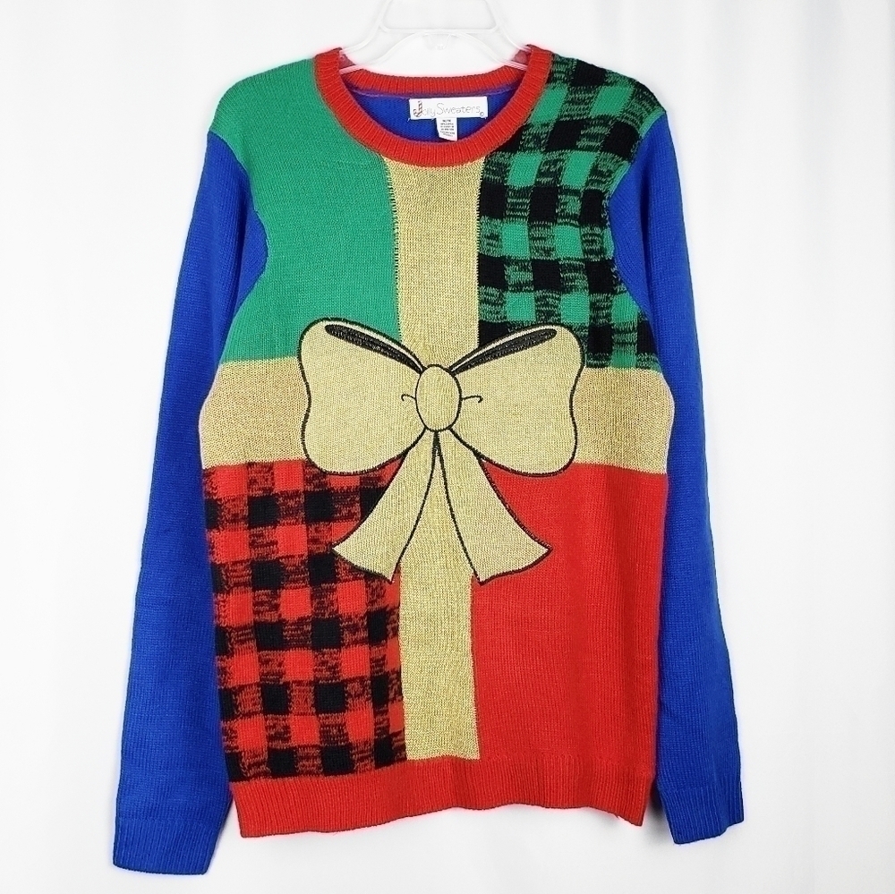 JOLLY SWEATERS present gift ugly Christmas sweater
